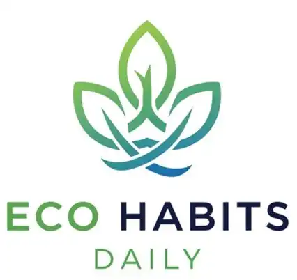 Eco Habits Daily logo, featuring a stylized leaf within a circular design.
